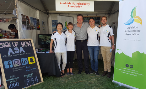 Student's from Adelaide Sustainability Association running a market stall