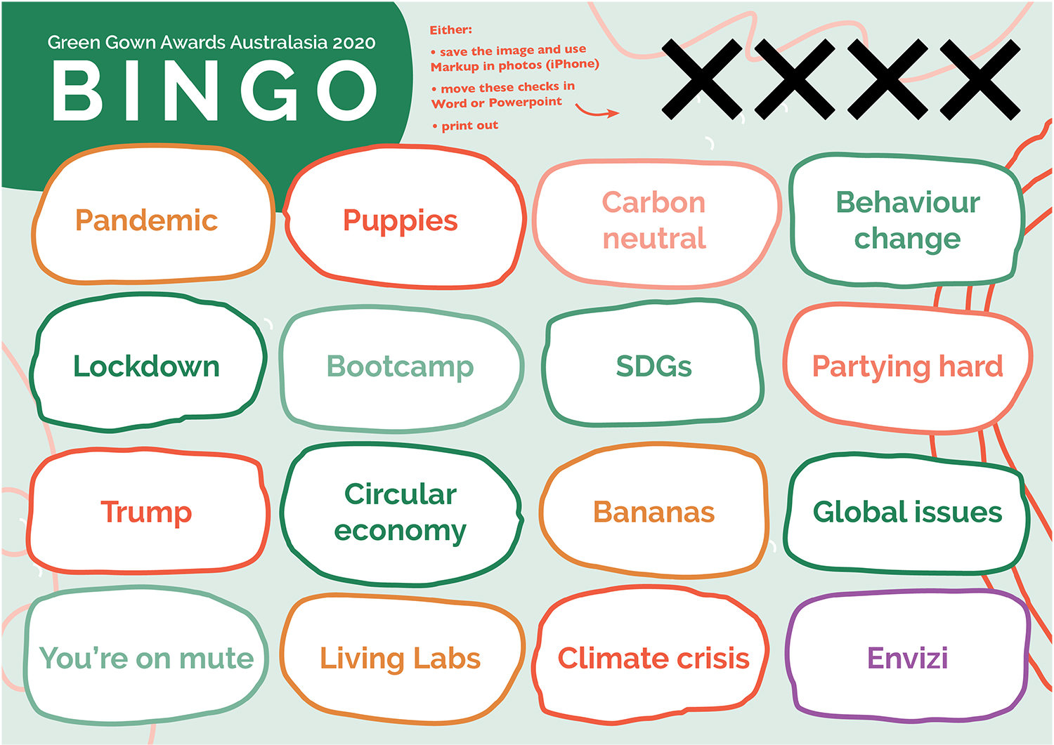 2020GGAA_Bingo card